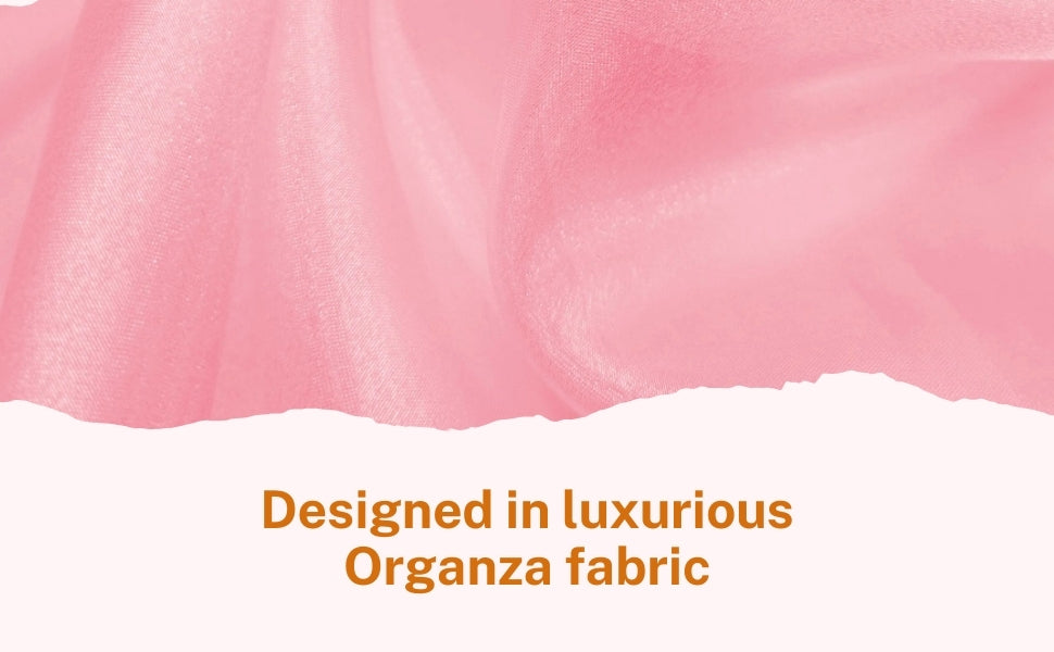 Pink Organza Embroidered Kurta Dhoti Pant Set