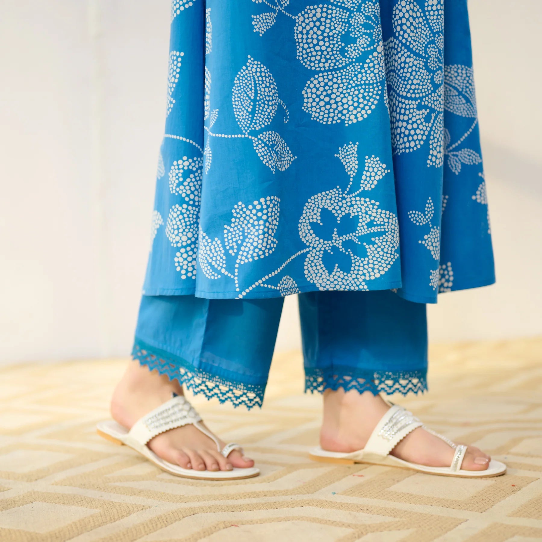 Blue Cotton Kurta Set