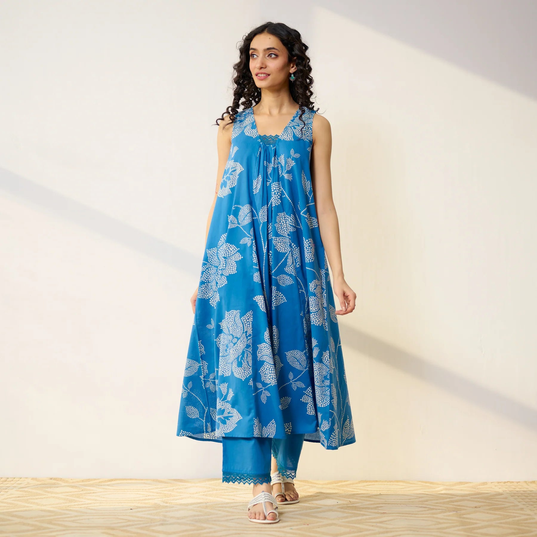 Blue Cotton Kurta Set