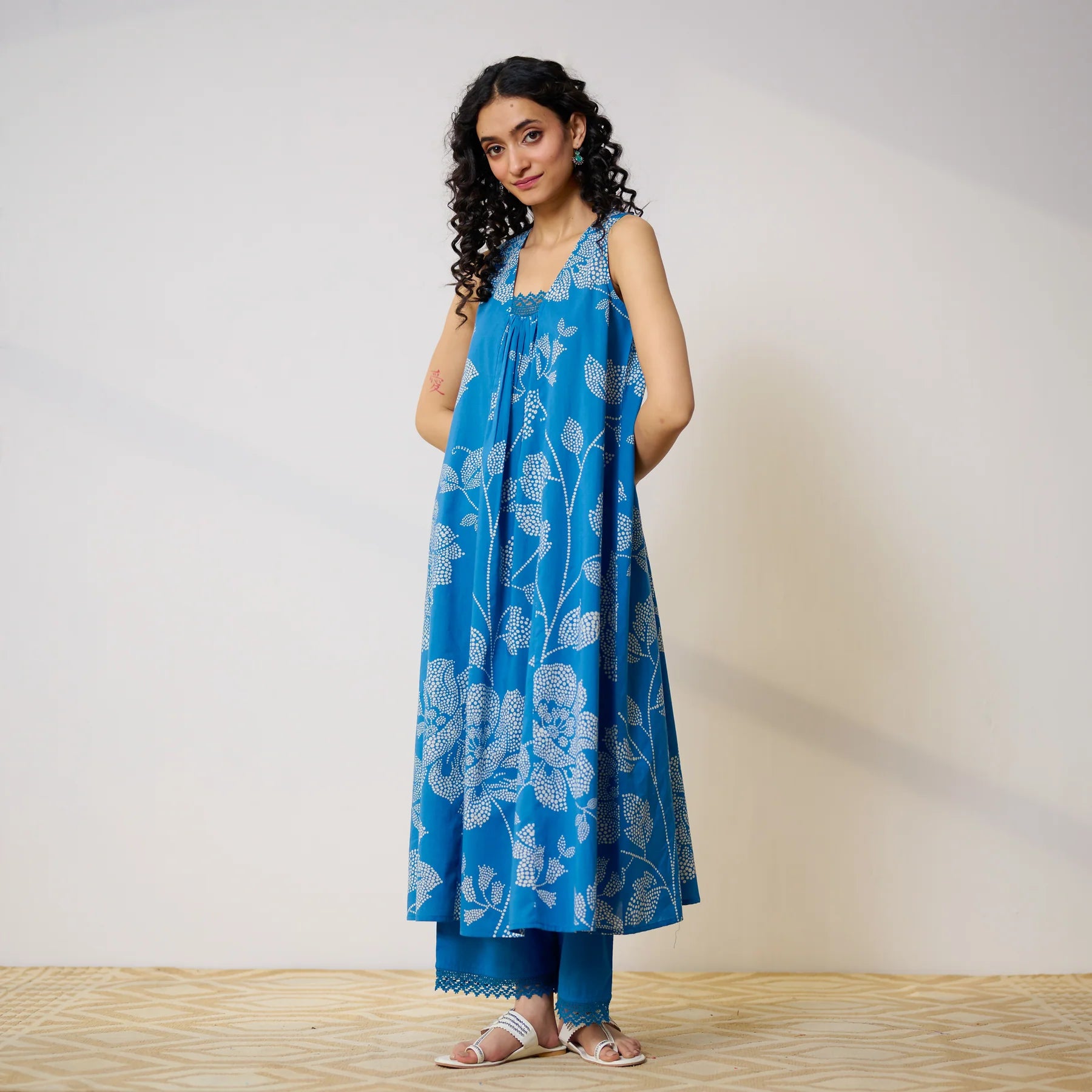 Blue Cotton Kurta Set