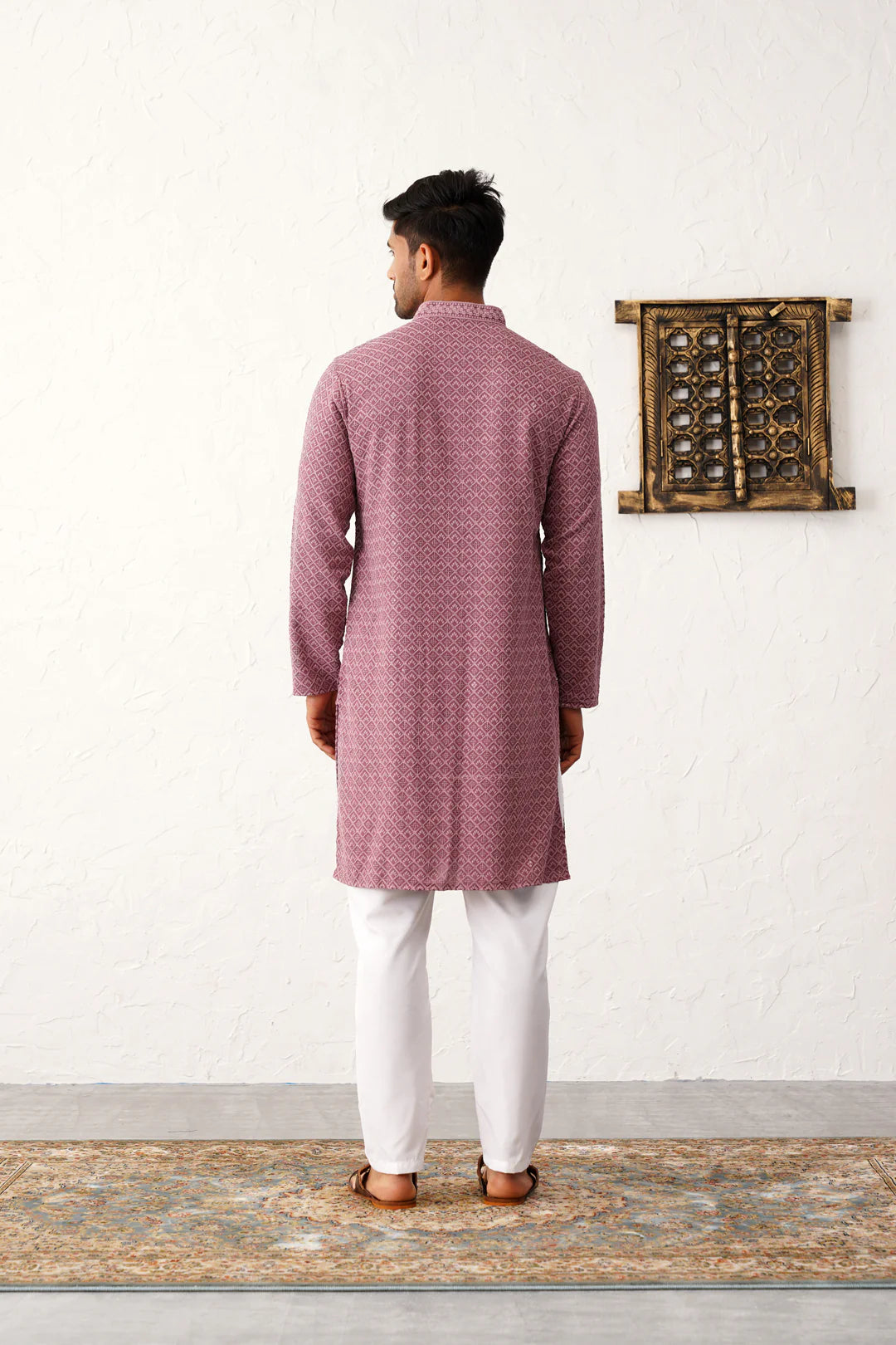 Mauve men's Kurta with Pajama