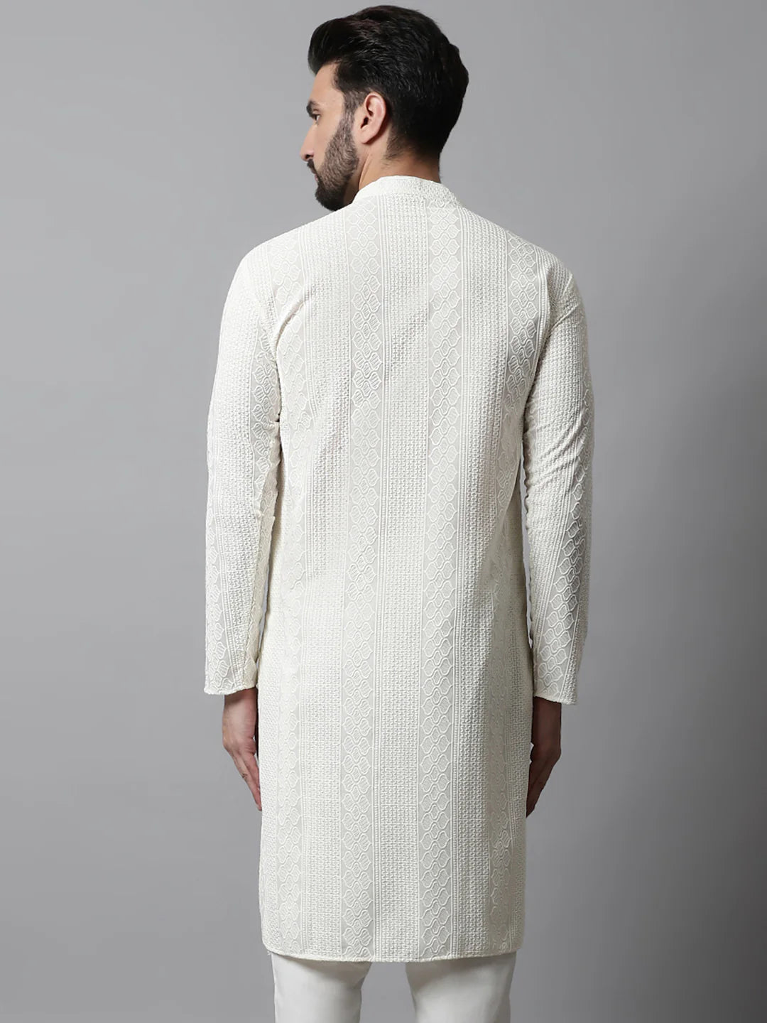Men’s Off White Kurta Set