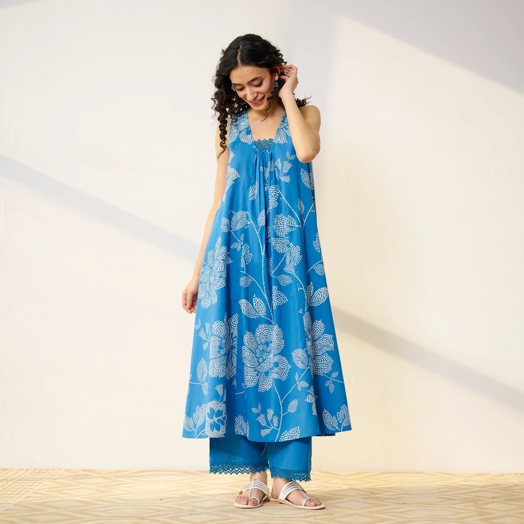 Blue Cotton Kurta Set