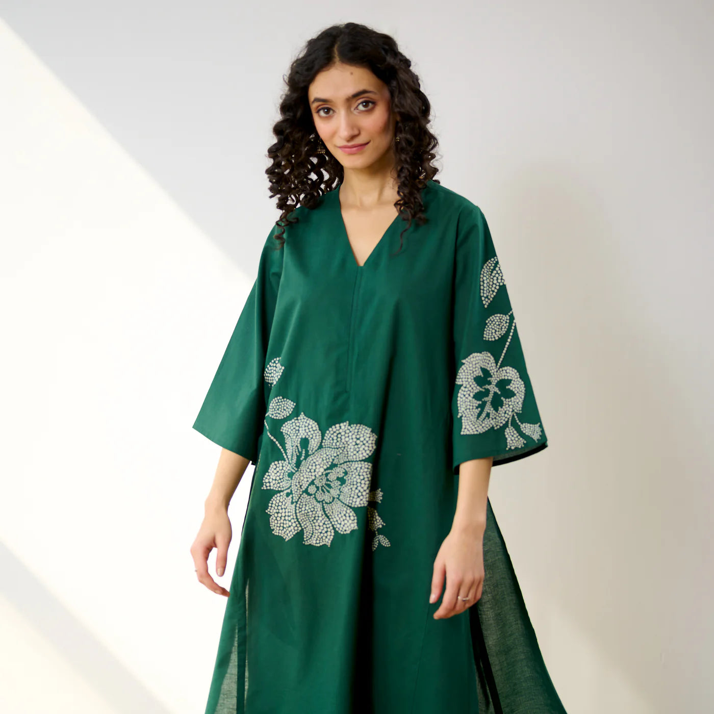 Green Meadow Patchwork Cotton Kurta Set