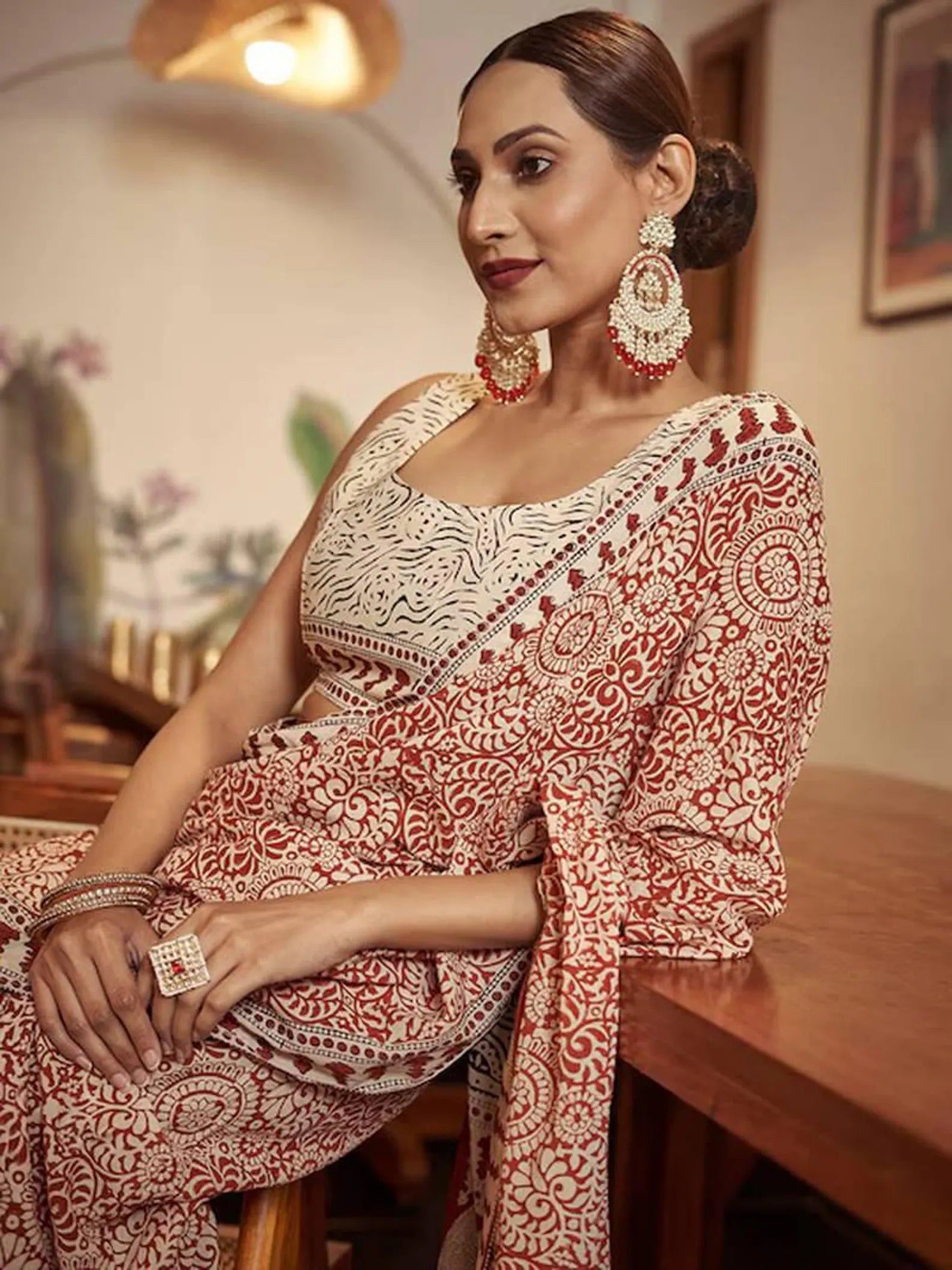 Handcrafted Jaipuri Block Print Mulmul Cotton Saree