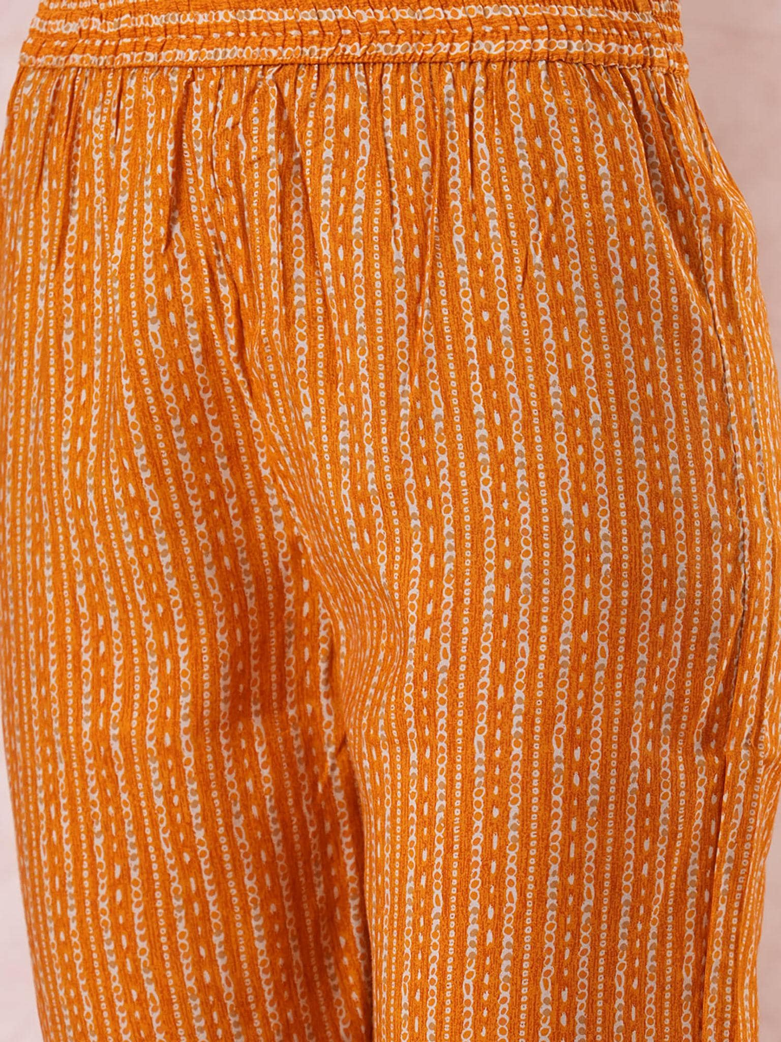 Orange Muslin Silk Embroided  Kurta Set with Dupatta