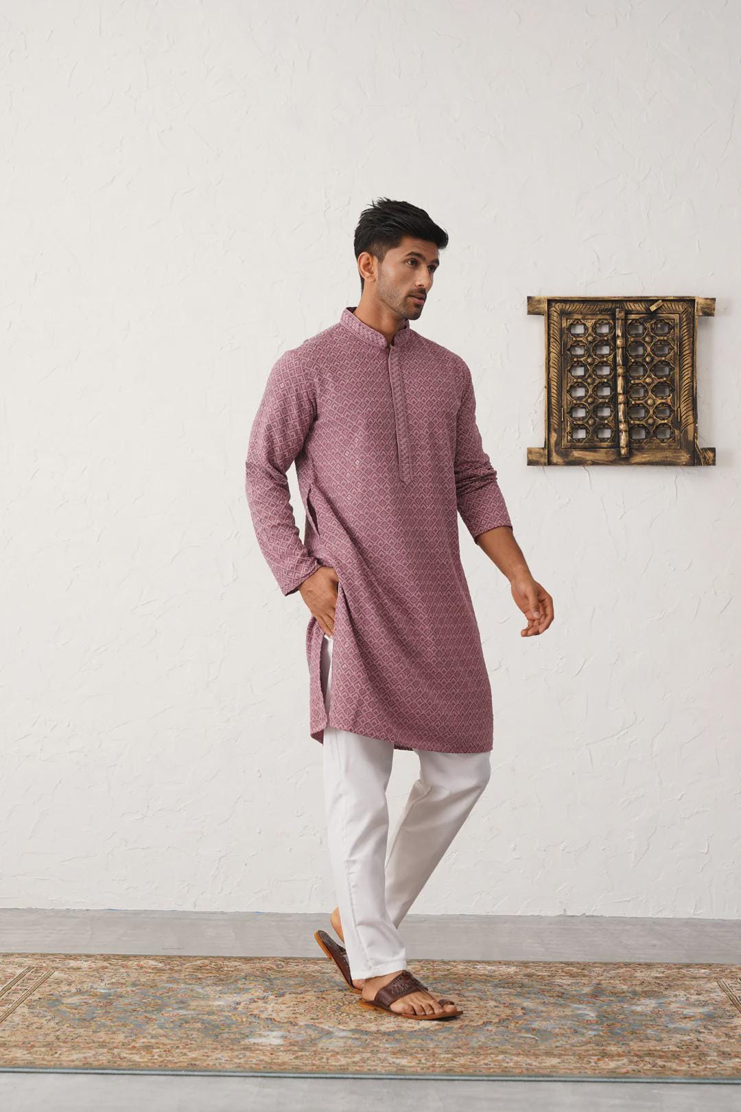 Mauve Men's Kurta Set