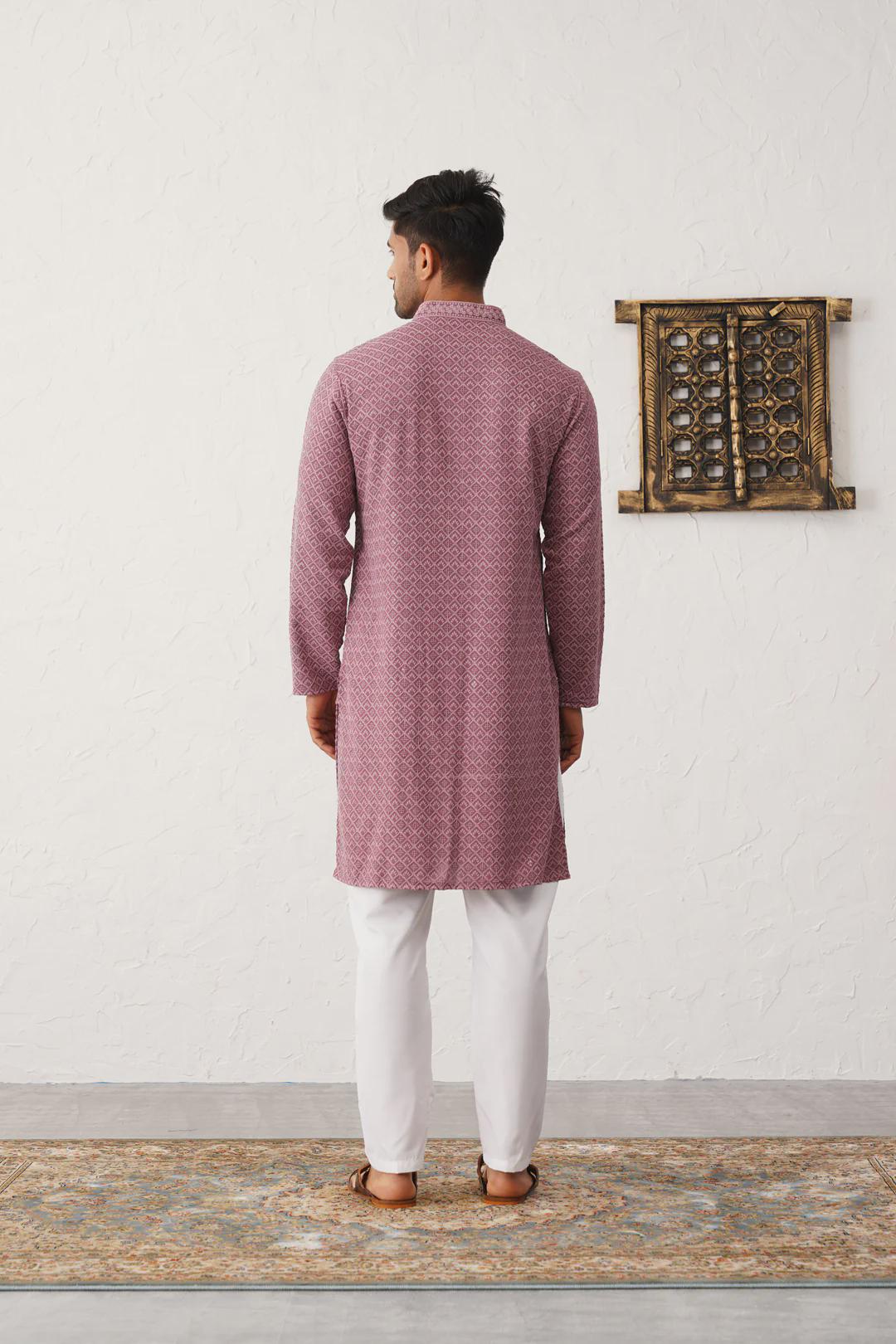 Mauve Men's Kurta Set