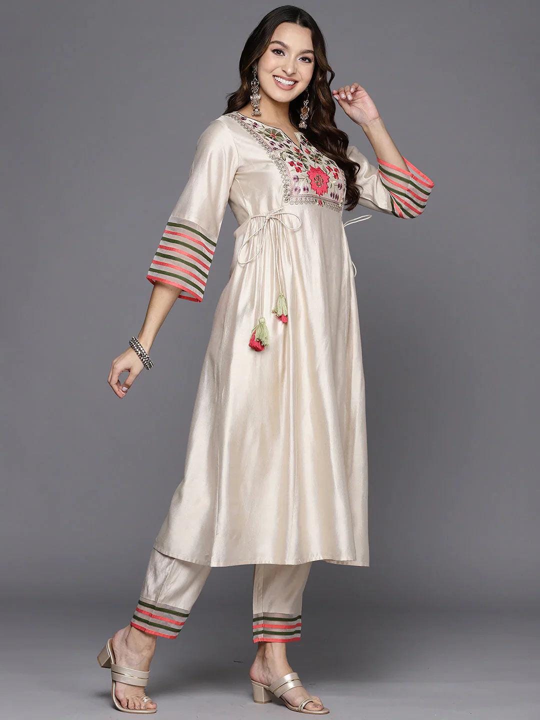 Cream Color Kurta Set