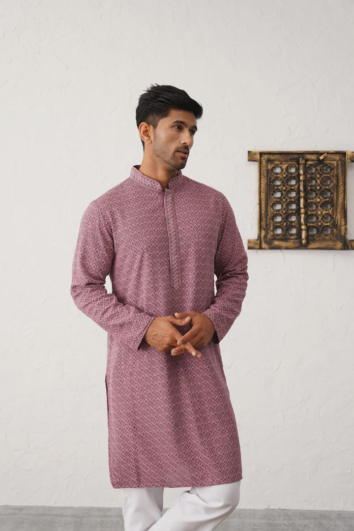 Mauve Men's Kurta Set