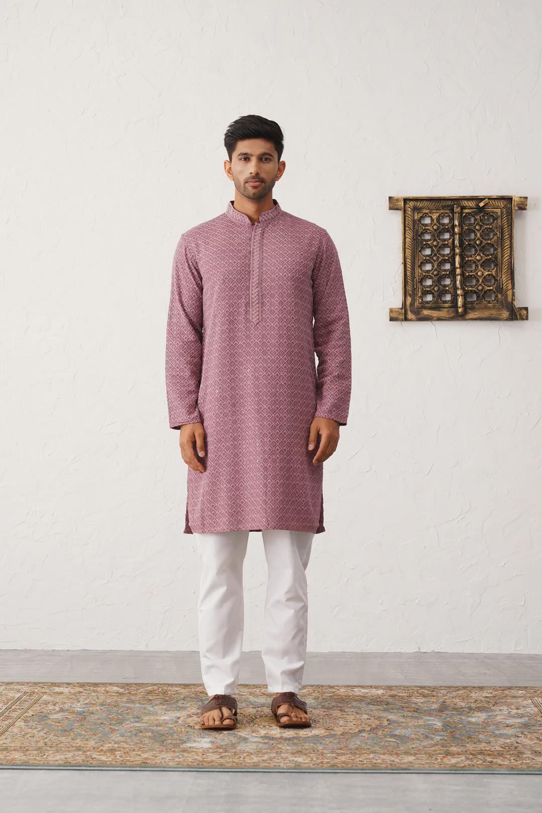 Mauve Men's Kurta Set