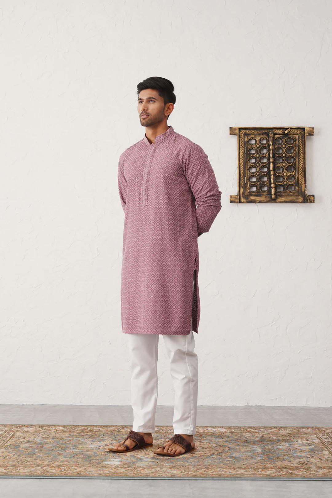 Mauve Men's Kurta Set