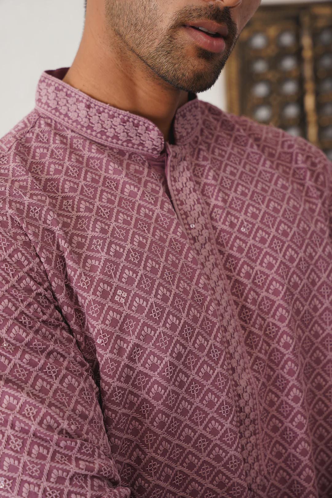 Mauve Men's Kurta Set