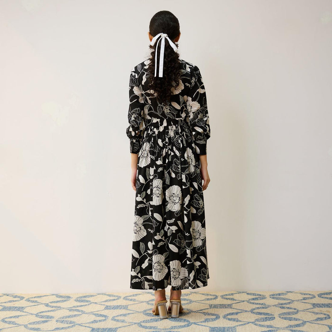 Black Cotton Overlap Dress