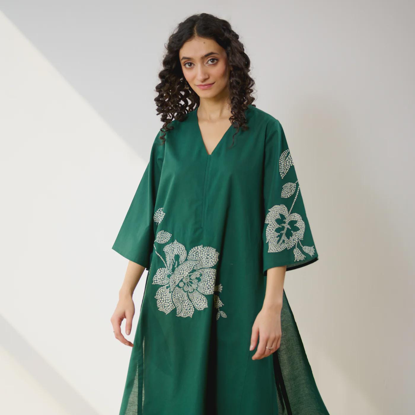 Green Meadow Patchwork Cotton Kurta Set