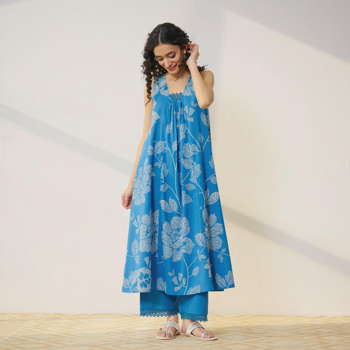 Blue Cotton Kurta Set