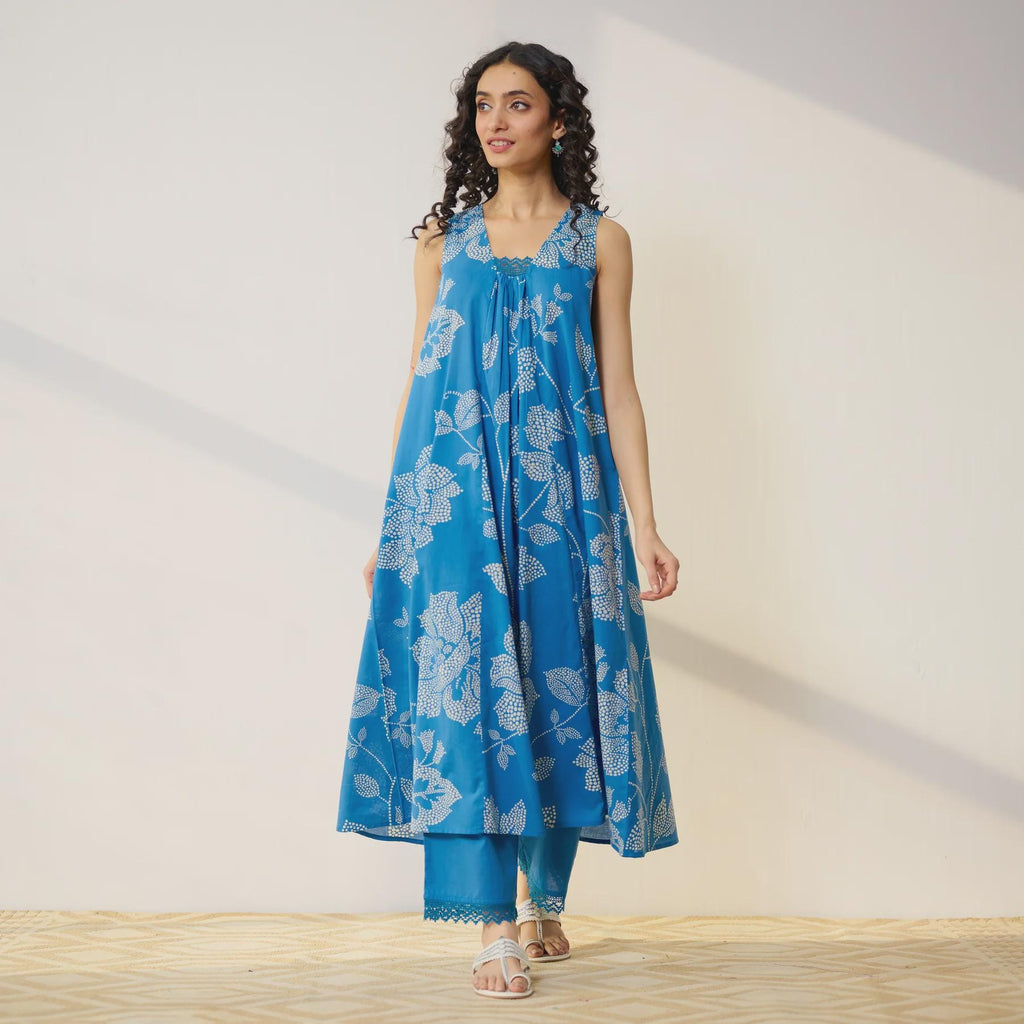 Blue Cotton Kurta Set