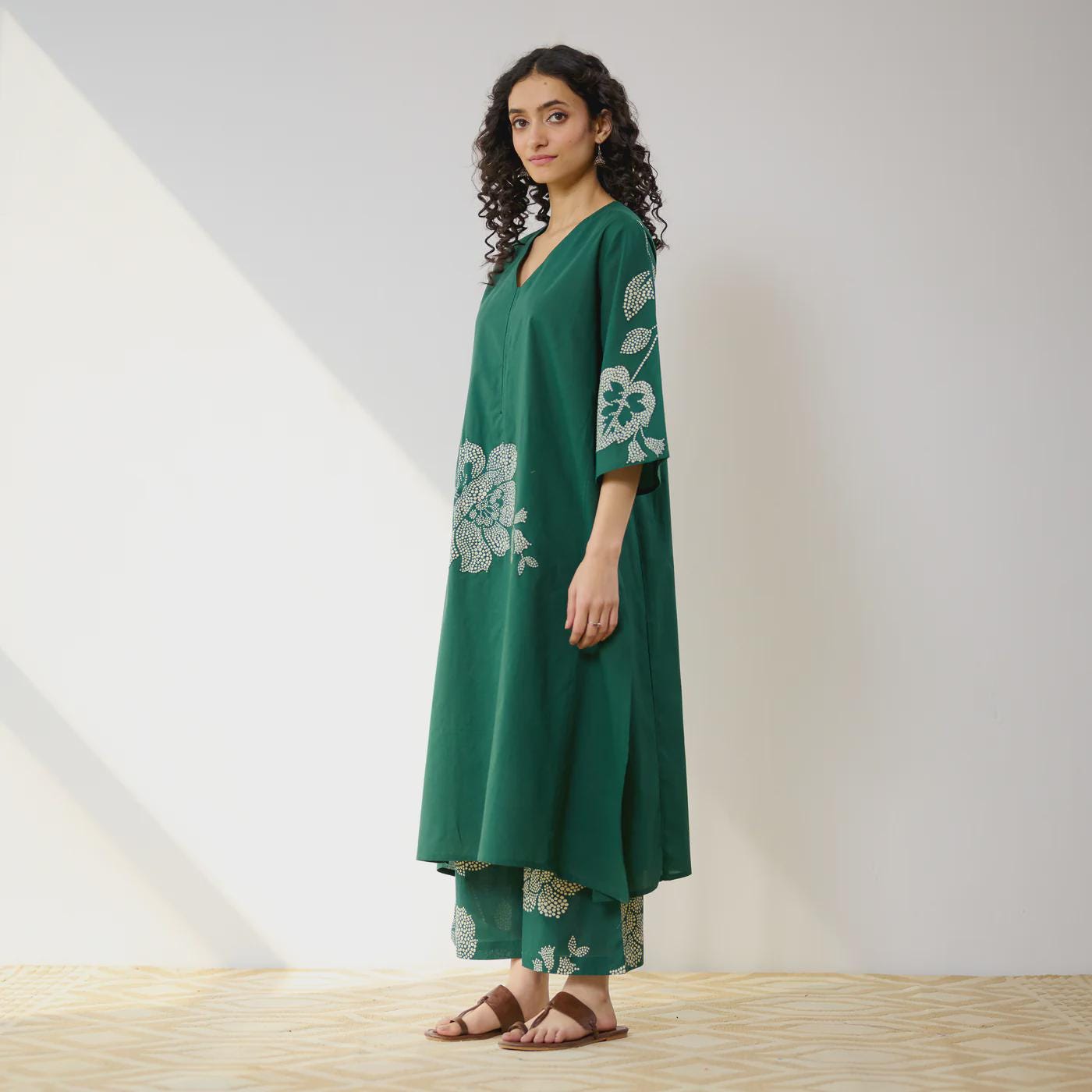 Green Meadow Patchwork Cotton Kurta Set