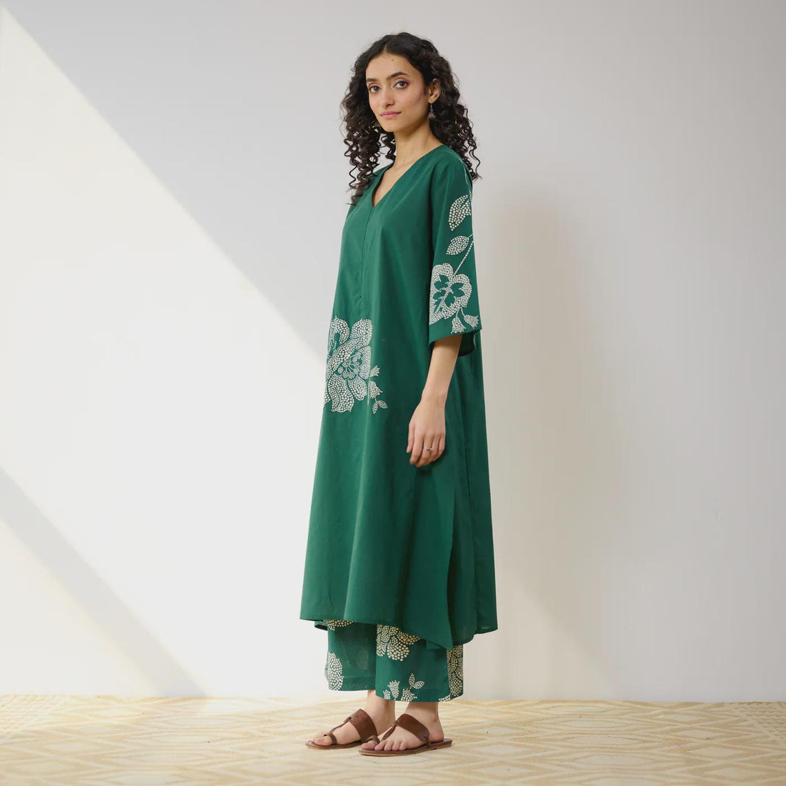 Green Meadow Patchwork Cotton Kurta Set