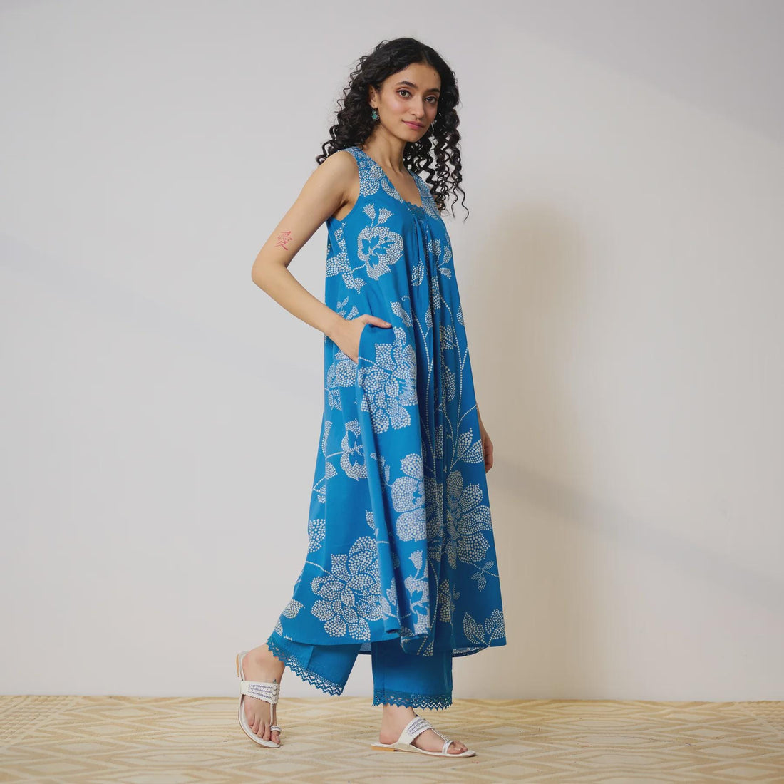 Blue Cotton Kurta Set