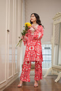 Red  Kurta Pants Set | Elegant Cotton Co-ord | Handcrafted Indian Kurta