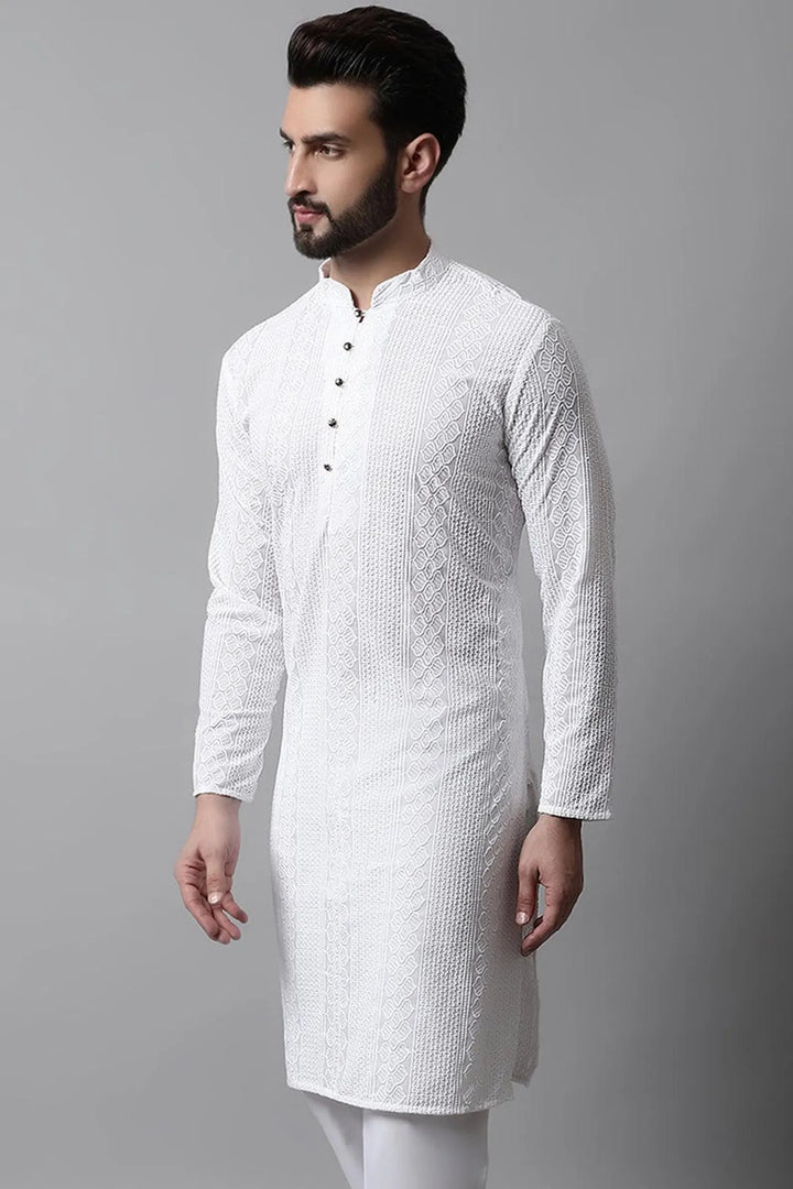 Men’s Pure White Kurta Set
